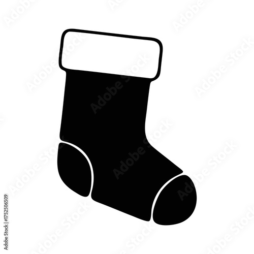vector christmas sock isolated on white background
