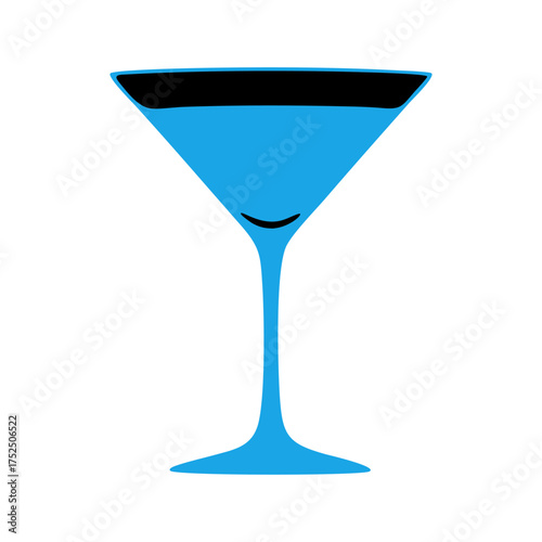 martini glass with blue background