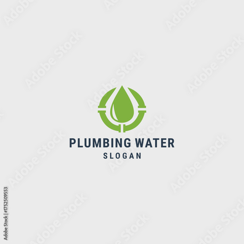 Plumbing water logo style icon design template vector illustration