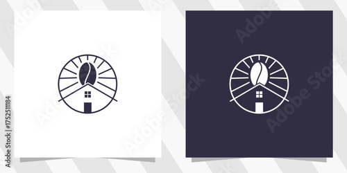 home with coffee logo design