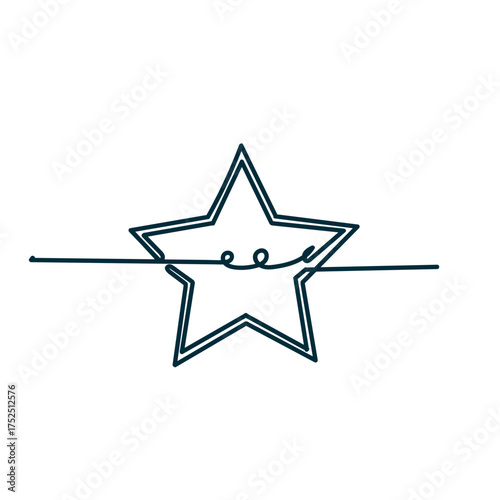 continuous line drawing doodle stars