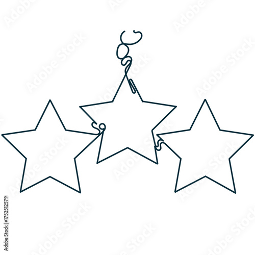continuous line drawing doodle stars