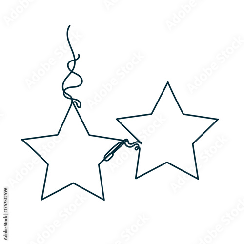 continuous line drawing doodle stars