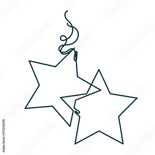 continuous line drawing doodle stars