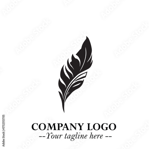 Rocket Logo Symbol in Black on the White Background with Modern Futuristic Space Design
