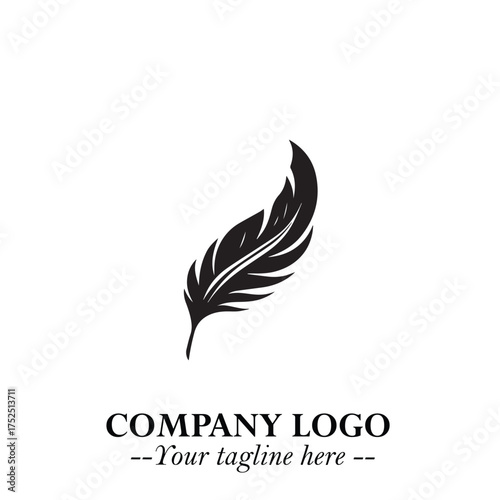 Rocket Logo Symbol in Black on the White Background with Modern Futuristic Space Design
