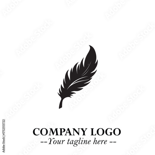 Rocket Logo Symbol in Black on the White Background with Modern Futuristic Space Design
