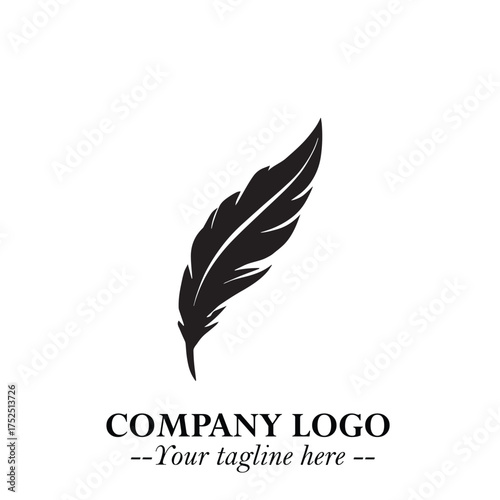 Rocket Logo Symbol in Black on the White Background with Modern Futuristic Space Design

