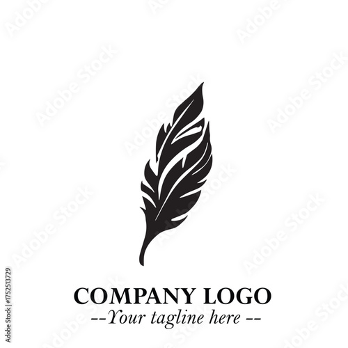Rocket Logo Symbol in Black on the White Background with Modern Futuristic Space Design

