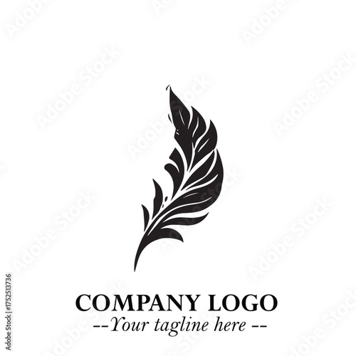 Rocket Logo Symbol in Black on the White Background with Modern Futuristic Space Design
