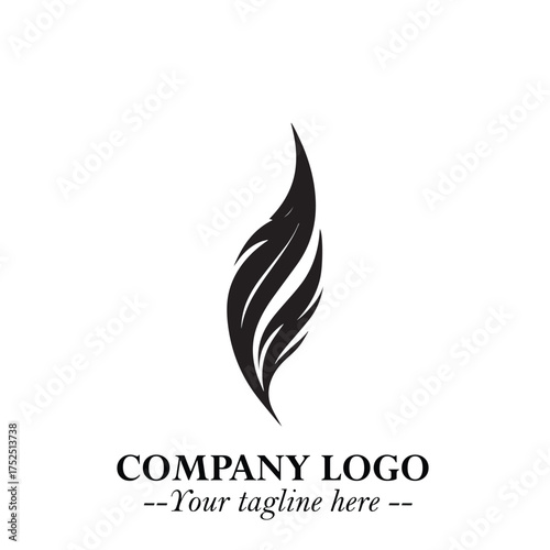 Rocket Logo Symbol in Black on the White Background with Modern Futuristic Space Design
