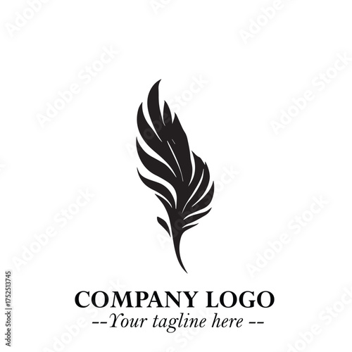 Rocket Logo Symbol in Black on the White Background with Modern Futuristic Space Design
