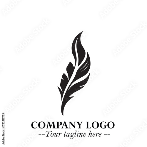 Rocket Logo Symbol in Black on the White Background with Modern Futuristic Space Design
