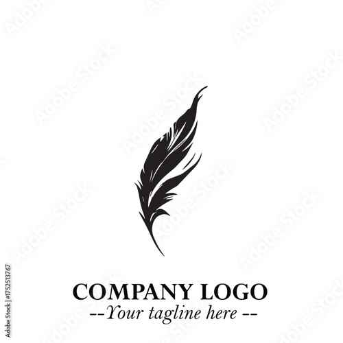 Rocket Logo Symbol in Black on the White Background with Modern Futuristic Space Design
