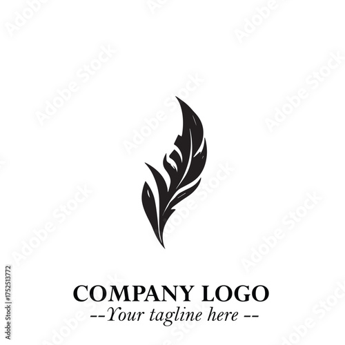 Rocket Logo Symbol in Black on the White Background with Modern Futuristic Space Design
