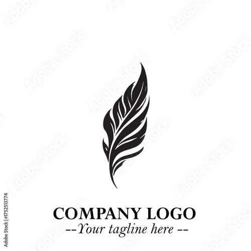 Rocket Logo Symbol in Black on the White Background with Modern Futuristic Space Design
