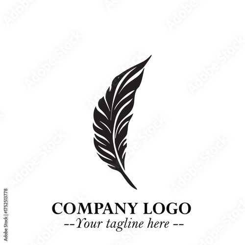 Rocket Logo Symbol in Black on the White Background with Modern Futuristic Space Design
