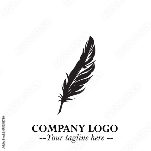 Rocket Logo Symbol in Black on the White Background with Modern Futuristic Space Design

