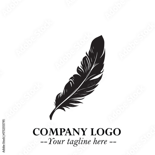 Rocket Logo Symbol in Black on the White Background with Modern Futuristic Space Design
