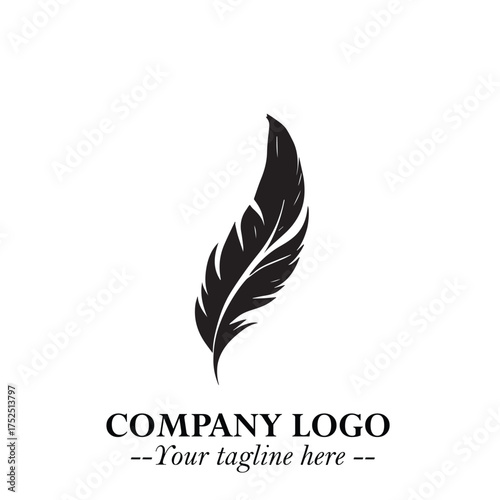 Rocket Logo Symbol in Black on the White Background with Modern Futuristic Space Design
