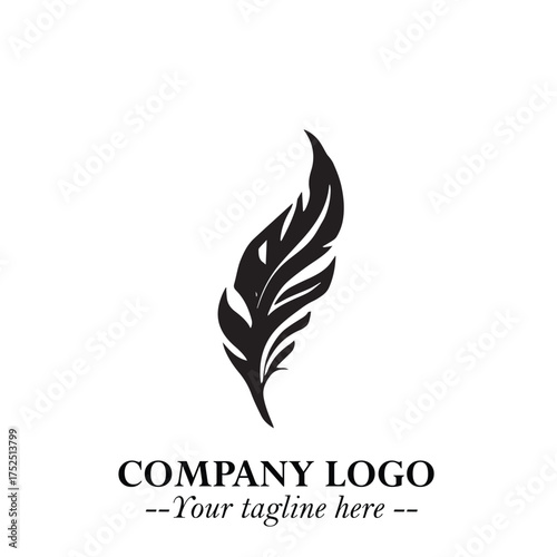 Rocket Logo Symbol in Black on the White Background with Modern Futuristic Space Design
