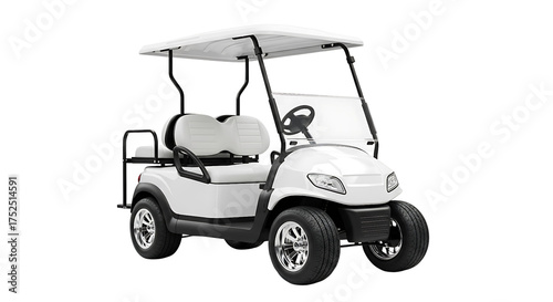 White golf cart isolated on transparent background
