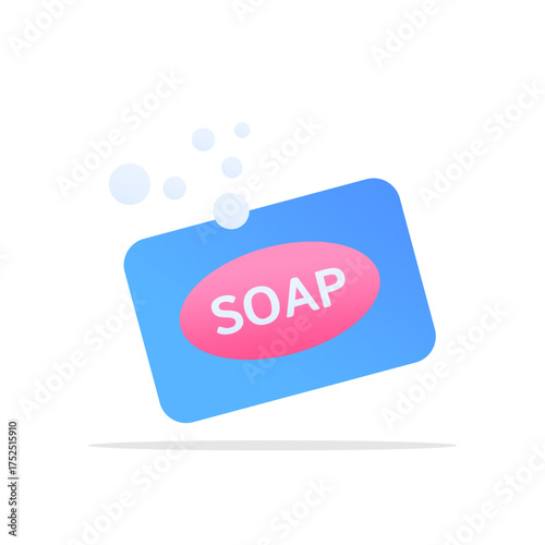 Soap bar icon, flat colored vector. Modern and minimalist design.