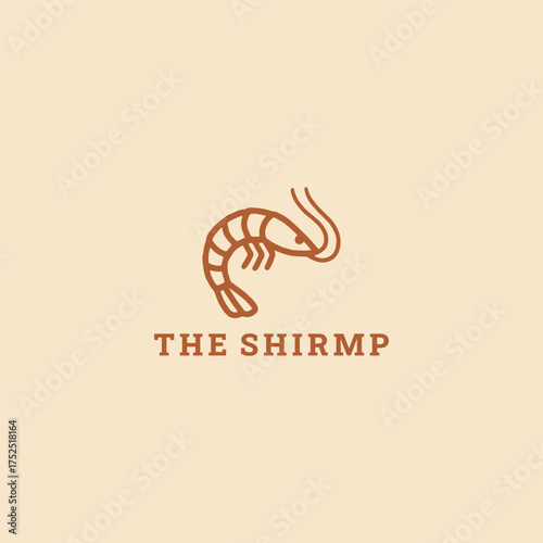 Shirmp logo design template vector illustration