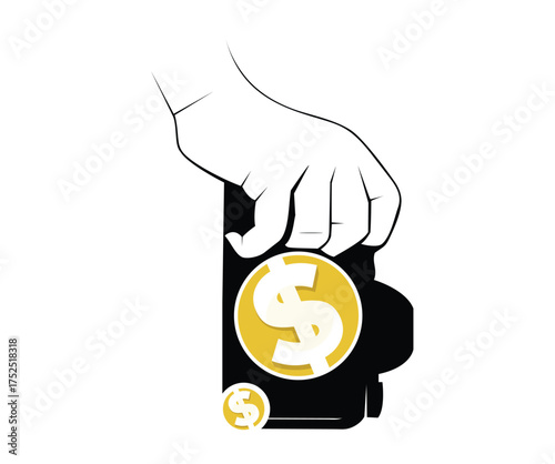 Abstract Graphic of Circular Arrows with Dollar Signs