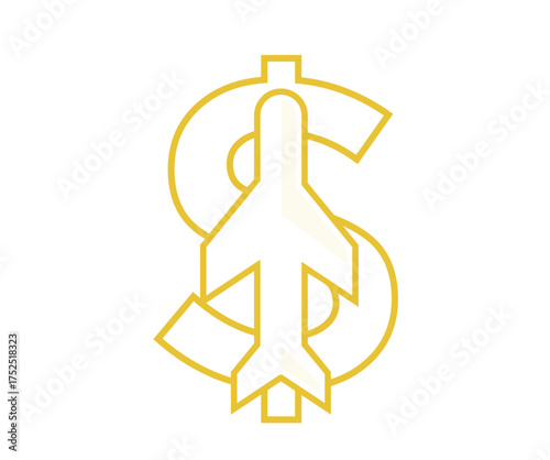 Airplane Dollar Sign Logo Design