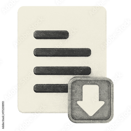 Bild auf Leinwand 3d download data information database multimedia icon halftone
