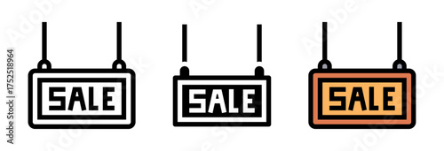 Conjunto de iconos de letrero de oferta. Promoción, descuento, venta y ahorro comercial. Ilustración vectorial