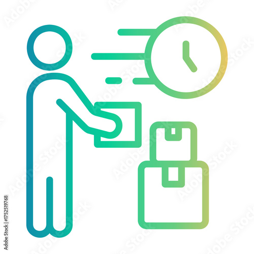 fast servive Line Gradient Icon