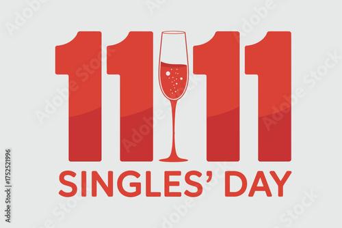 11.11 Singles' Day Celebration with Toast and Bold Typography