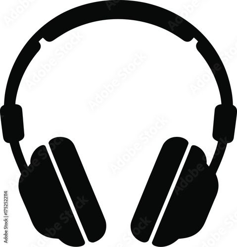Black headphone silhouette headphones audio