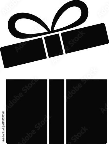 Gift box with ribbon silhouette present