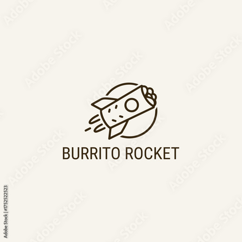 Burrito rocket logo design template vector illustration