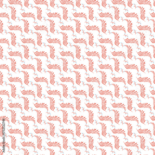 Wallpaper Mural Floral Fern Pattern With Red Leaves And Light Blue Accents For Decorative Wallpaper And Textile Design Torontodigital.ca