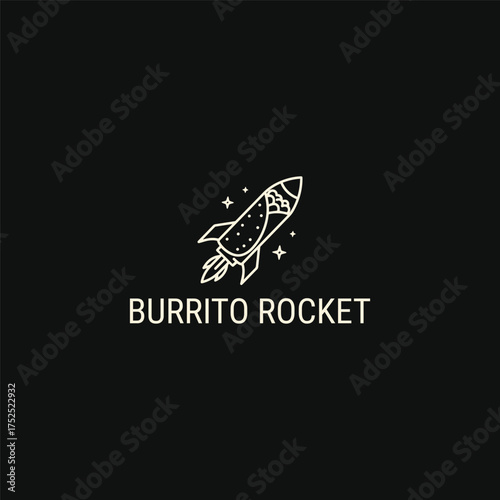 Burrito rocket logo design template vector illustration