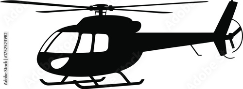 Black helicopter silhouette aircraft rotorcraft