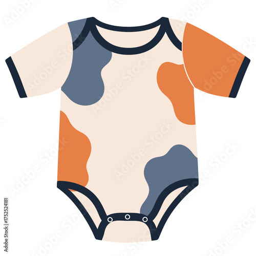 Modern abstract patterned baby onesie clothing for infants with snap closures comfy apparel