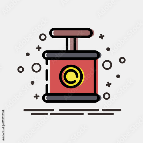 Icon tnt. Gold mining elements. Icon in MBE style.