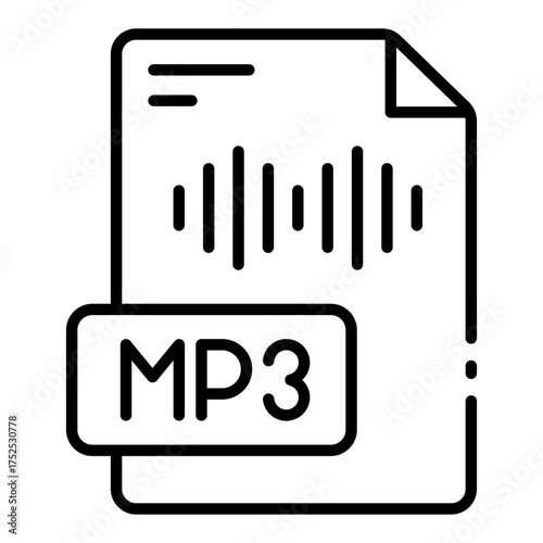 mp3 file icon used for compressed audio format file