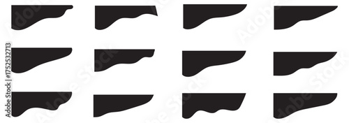 Border shape wave design, dividers shapes, frame template curve collection