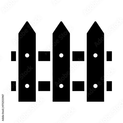 fence glyph icon representing boundary, protection, and outdoor structure