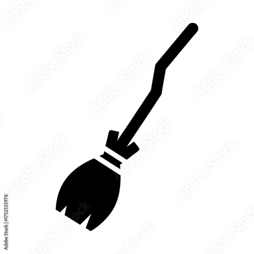 witch broom glyph icon