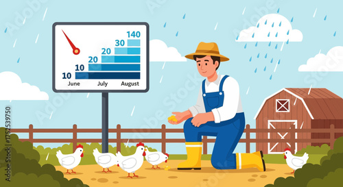 Rainy day chicken feeding: Monitoring rainfall data for successful farming practices