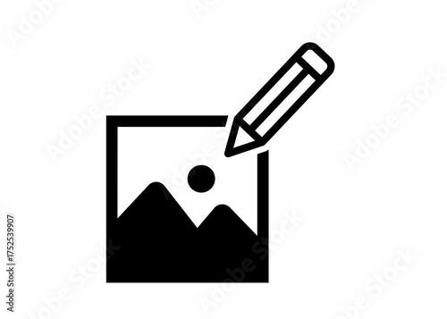 Canvas Print Photo Editing Icon Vector Stock Illustration