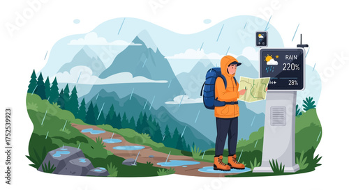 Navigating Uncertainties: A Hiker's Reliance on Technology and Traditional Maps