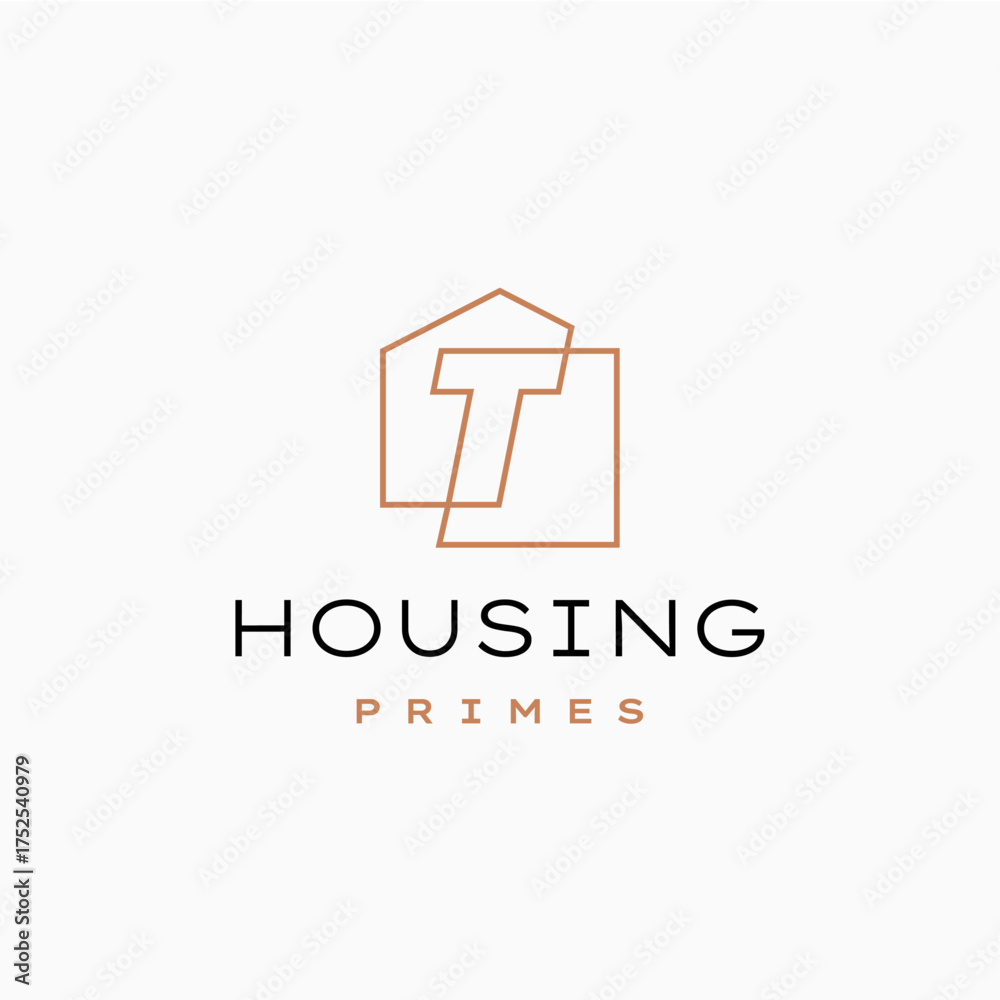 Fototapeta premium letter t house home mortgage real estate living logo vector icon illustration